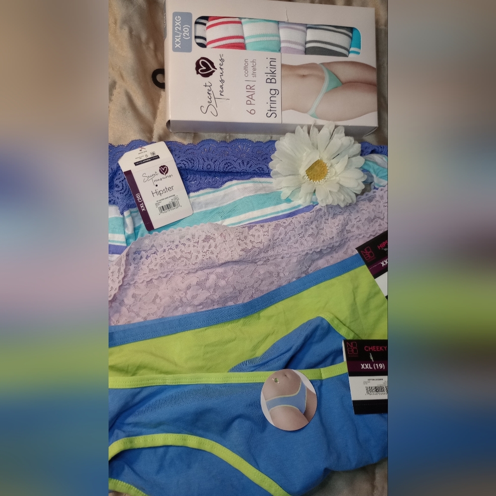 *10* pair of new Hipster, string bikini, cheeky panties Underwear, XXL, 2X